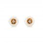 18k Rose Gold 18k Rose Gold Fresh Carved White Pearl Earrings - Three-Quarter View -  103254 - Thumbnail