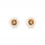 14k Rose Gold Fresh Carved White Pearl Earrings