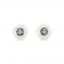 18k White Gold 18k White Gold Fresh Carved White Pearl Earrings - Three-Quarter View -  103254 - Thumbnail