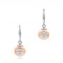  Platinum Fresh Peach Pearl And Diamond Earrings