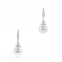  Platinum Platinum Fresh White Pearl And Diamond Earrings - Three-Quarter View -  102575 - Thumbnail