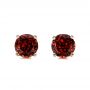 14k Rose Gold 14k Rose Gold Garnet Stud Earrings - Three-Quarter View -  100936 - Thumbnail