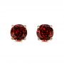 18k Rose Gold Garnet Stud Earrings