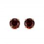 14k Rose Gold 14k Rose Gold Garnet Stud Earrings - Three-Quarter View -  100937 - Thumbnail