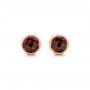 14k Rose Gold Garnet Stud Earrings - Three-Quarter View -  102660 - Thumbnail