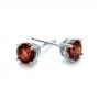  Platinum Platinum Garnet Stud Earrings - Front View -  100936 - Thumbnail