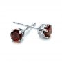 14k White Gold 14k White Gold Garnet Stud Earrings - Front View -  100937 - Thumbnail