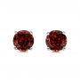 18k White Gold Garnet Stud Earrings