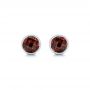 18k White Gold 18k White Gold Garnet Stud Earrings - Three-Quarter View -  102660 - Thumbnail