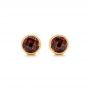 18k Yellow Gold 18k Yellow Gold Garnet Stud Earrings - Three-Quarter View -  102660 - Thumbnail