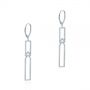 14k White Gold Geometric Diamond Earrings - Front View -  105346 - Thumbnail