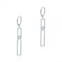 14k White Gold Geometric Diamond Earrings - Front View -  105346 - Thumbnail