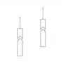 14k White Gold Geometric Diamond Earrings - Three-Quarter View -  105346 - Thumbnail