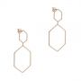 14k Rose Gold 14k Rose Gold Geometric Hexagon Diamond Earrings - Front View -  105343 - Thumbnail