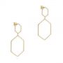 18k Yellow Gold 18k Yellow Gold Geometric Hexagon Diamond Earrings - Front View -  105343 - Thumbnail