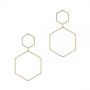 14k Yellow Gold 14k Yellow Gold Geometric Hexagon Diamond Earrings - Three-Quarter View -  105343 - Thumbnail