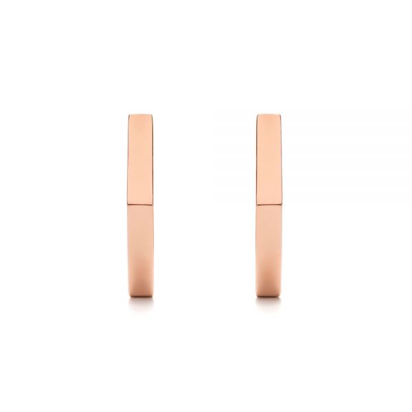 14k Rose Gold 14k Rose Gold Geometric Hexagon Hoop Earrings - Three-Quarter View -  105994