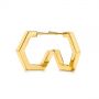 18k Yellow Gold 18k Yellow Gold Geometric Hexagon Hoop Earrings - Front View -  105994 - Thumbnail