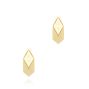 14k Yellow Gold Geometric Petite Hoops - Three-Quarter View -  107698 - Thumbnail