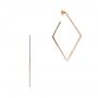 14k Rose Gold 14k Rose Gold Geometric Square Diamond Hoops - Three-Quarter View -  105287 - Thumbnail