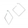 18k White Gold 18k White Gold Geometric Square Diamond Hoops - Front View -  105287 - Thumbnail