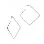  Platinum Platinum Geometric Square Diamond Hoops - Front View -  105287 - Thumbnail