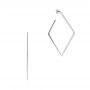 18k White Gold 18k White Gold Geometric Square Diamond Hoops - Three-Quarter View -  105287 - Thumbnail