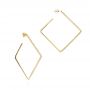 18k Yellow Gold 18k Yellow Gold Geometric Square Diamond Hoops - Front View -  105287 - Thumbnail