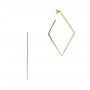 14k Yellow Gold Geometric Square Diamond Hoops - Three-Quarter View -  105287 - Thumbnail