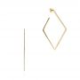 14k Yellow Gold Geometric Square Diamond Hoops - Three-Quarter View -  105287 - Thumbnail