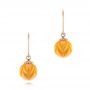 18k Rose Gold 18k Rose Gold En Pearl Tulip Earrings - Three-Quarter View -  103248 - Thumbnail