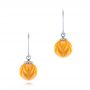  Platinum Platinum En Pearl Tulip Earrings - Three-Quarter View -  103248 - Thumbnail