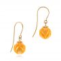 14k Yellow Gold En Pearl Tulip Earrings - Front View -  103248 - Thumbnail