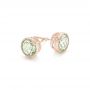 14k Rose Gold 14k Rose Gold Green Quartz Stud Earrings - Front View -  102663 - Thumbnail