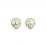 18k Rose Gold 18k Rose Gold Green Quartz Stud Earrings - Three-Quarter View -  102663 - Thumbnail