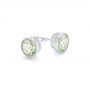 14k White Gold Green Quartz Stud Earrings - Front View -  102663 - Thumbnail