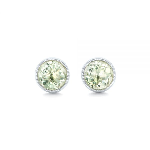 Green Quartz Stud Earrings - Image