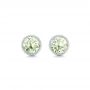 14k White Gold Green Quartz Stud Earrings - Three-Quarter View -  102663 - Thumbnail