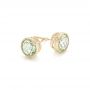 18k Yellow Gold 18k Yellow Gold Green Quartz Stud Earrings - Front View -  102663 - Thumbnail