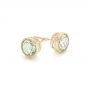 14k Yellow Gold 14k Yellow Gold Green Quartz Stud Earrings - Front View -  102663 - Thumbnail