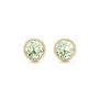 14k Yellow Gold 14k Yellow Gold Green Quartz Stud Earrings - Three-Quarter View -  102663 - Thumbnail