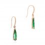 18k Rose Gold 18k Rose Gold Green Tourmaline And Diamond Earrings - Front View -  106330 - Thumbnail