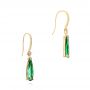 14k Yellow Gold Green Tourmaline And Diamond Earrings - Front View -  106330 - Thumbnail