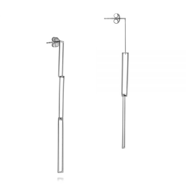  Platinum Platinum Interlocking Paper Clip Links Earrings - Front View -  107018