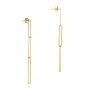 18k Yellow Gold 18k Yellow Gold Interlocking Paper Clip Links Earrings - Front View -  107018 - Thumbnail