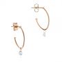 18k Rose Gold 18k Rose Gold Invisible Set Diamond Drop Earrings - Front View -  105224 - Thumbnail