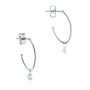  Platinum Platinum Invisible Set Diamond Drop Earrings - Front View -  105224 - Thumbnail