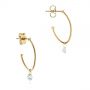 18k Yellow Gold 18k Yellow Gold Invisible Set Diamond Drop Earrings - Front View -  105224 - Thumbnail