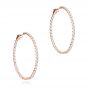 14k Rose Gold 14k Rose Gold Large Diamond Hoop Earrings - Front View -  107086 - Thumbnail