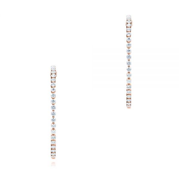 Large Diamond Hoop Earrings - Image